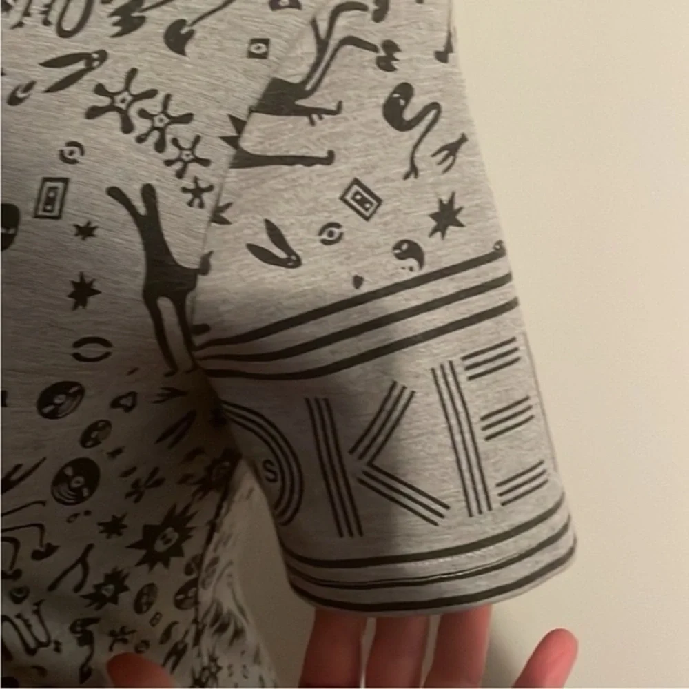 Kenzo Designer T-Shirt Dress Grey Logo Short Sleeve size L - Picture 5 of 10